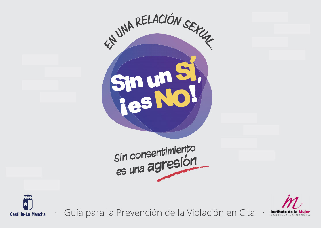 Cartel de la campaña para prevenir la violación en cita.