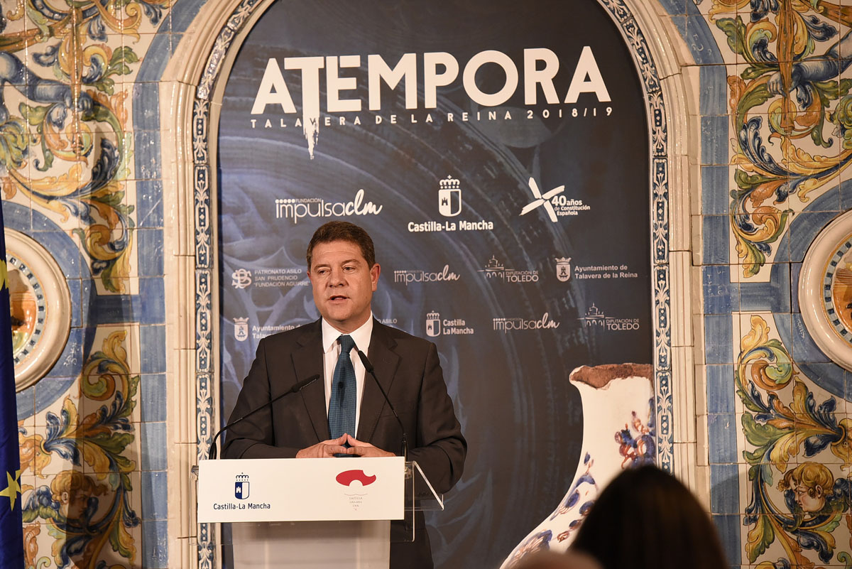 Page durante la inauguración de la exposición "aTempora".