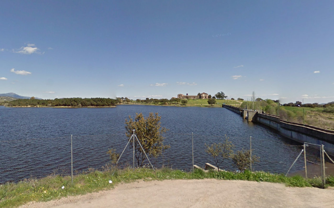 Imagen de Google Maps del embalse de La Portiña, en Talavera.