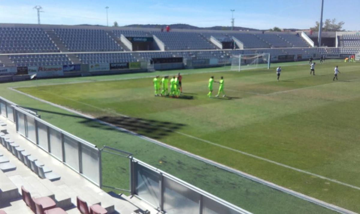 Imagen del Ontinyent, cuando logró el 0-1 ante la UB Conquense