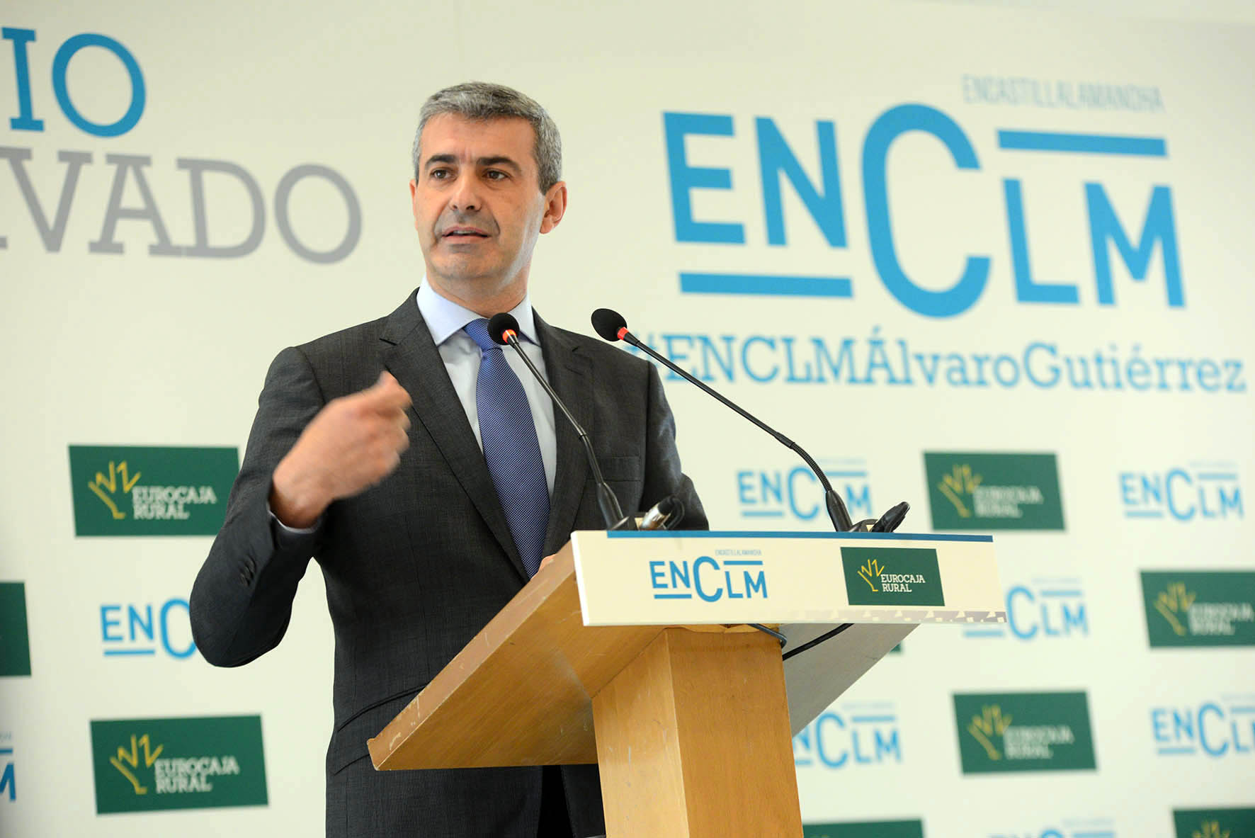 Álvaro Gutiérrez, presidente de la Diputación de Toledo, durante el Desayuno Informativo de encastillalamancha.es