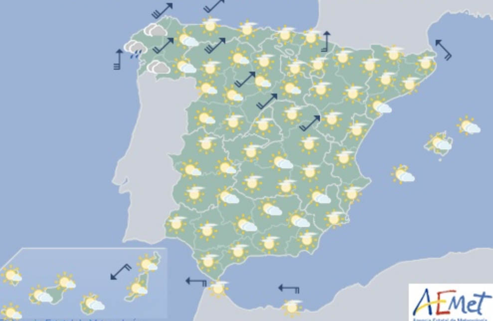 Mapa de la Aemet para Castilla-La Mancha.