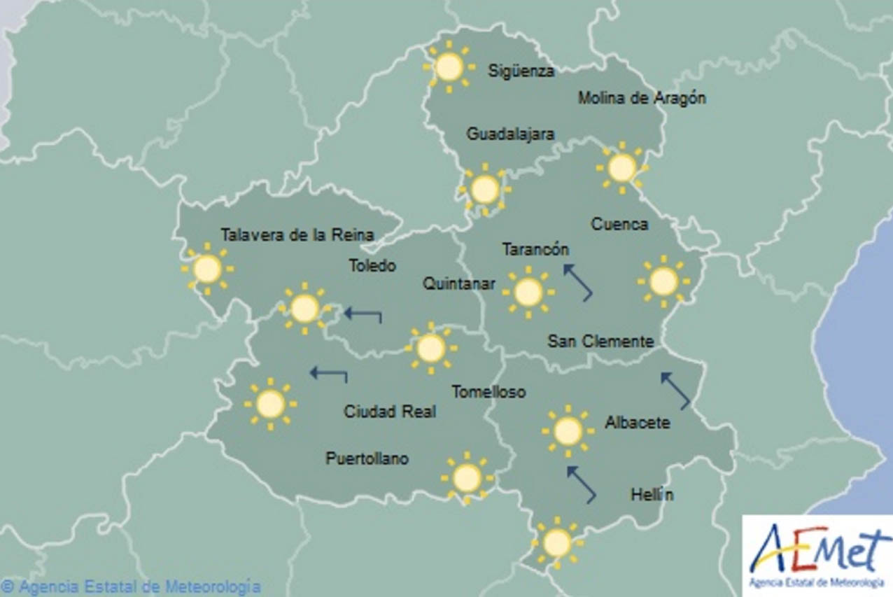 El tiempo en Castilla-La Mancha para hoy, miércoles 3. Una previsión de Aemet.