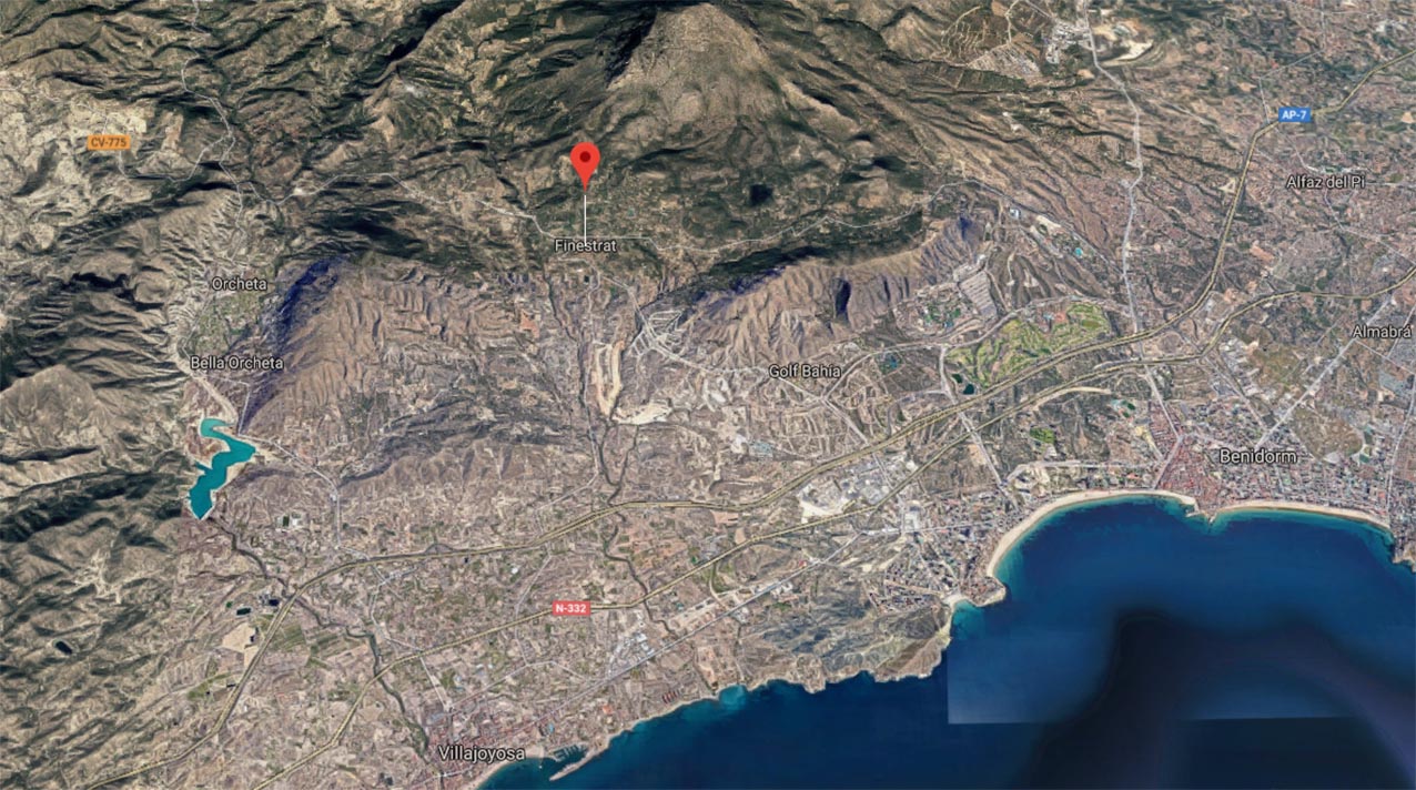 Imagen aérea de Finestrat, una localidad vecina de Benidorm. Alicante
