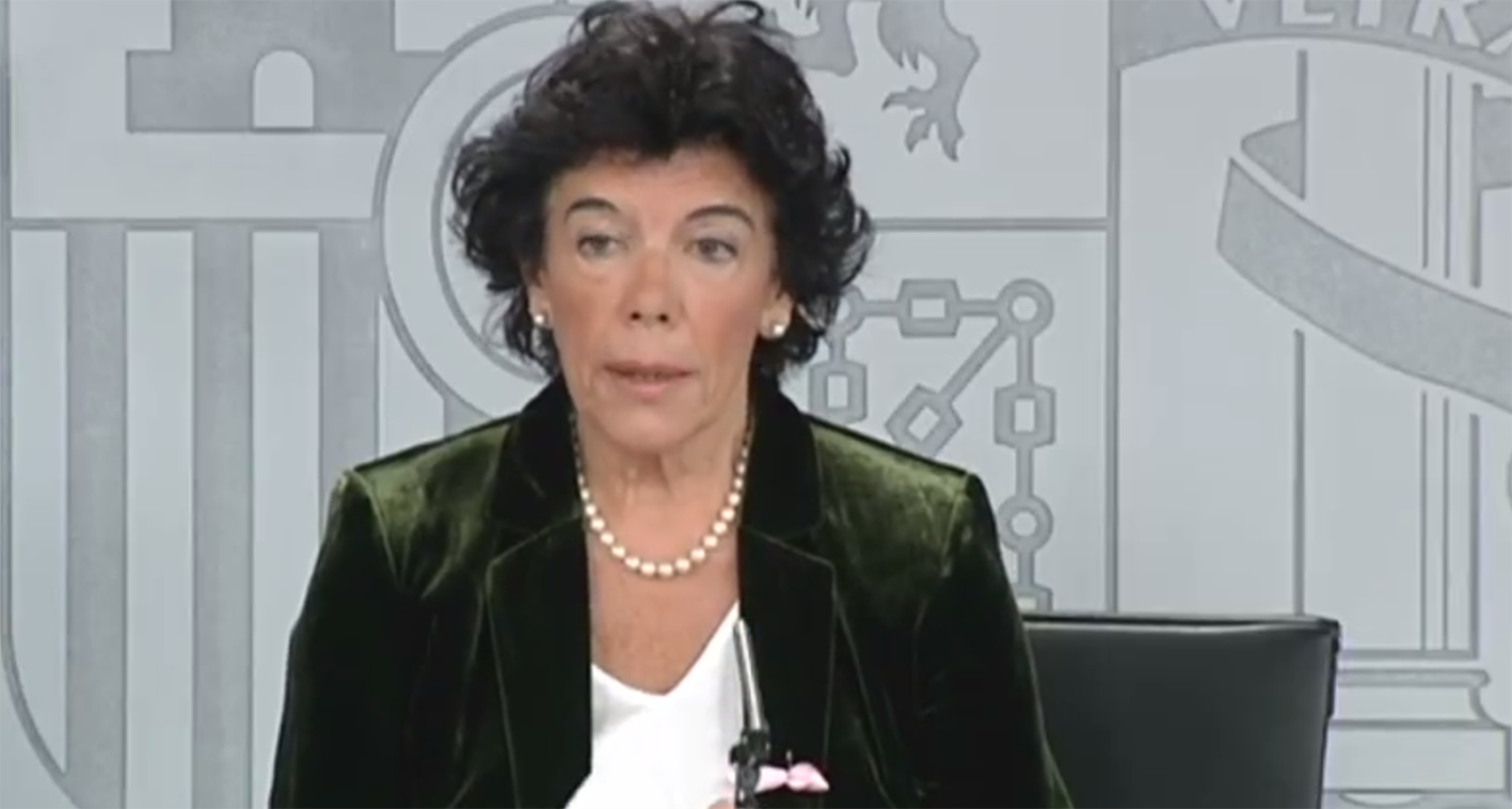 La ministra portavoz del Gobierno de España, Isabel Celaá. AVE