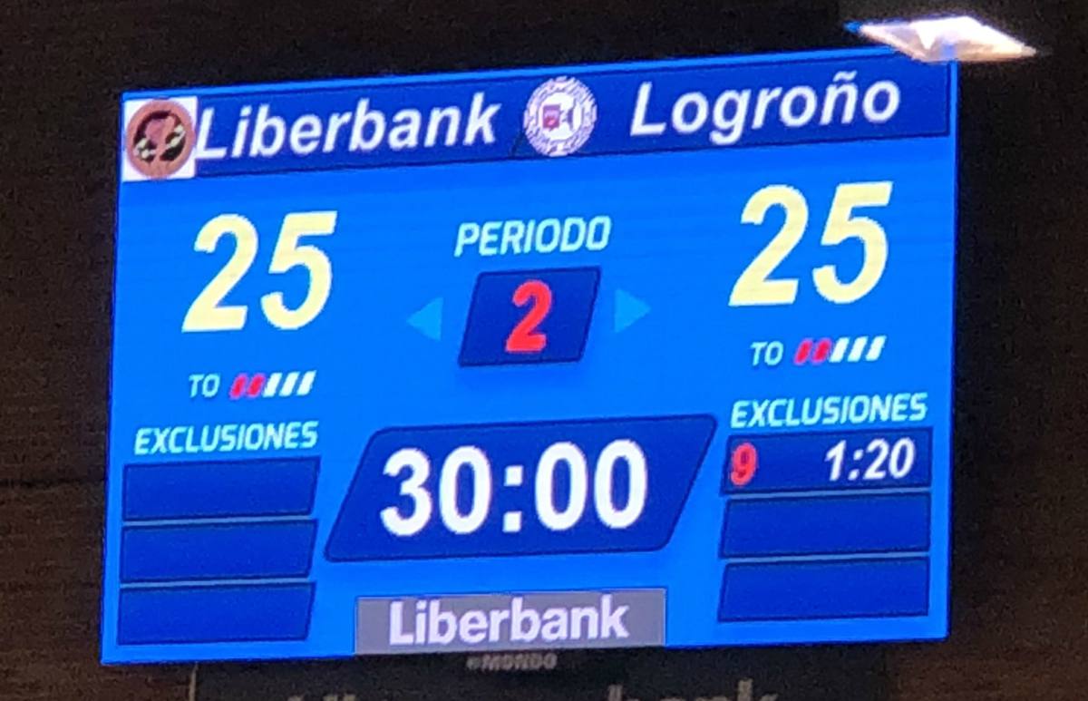 Marcador final del partido entre Liberbank Cuenca y BM Logroño La Rioja.