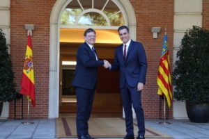 Imagen del encuentro entre Ximo Puig y Pedro Sánchez en Moncloa.
