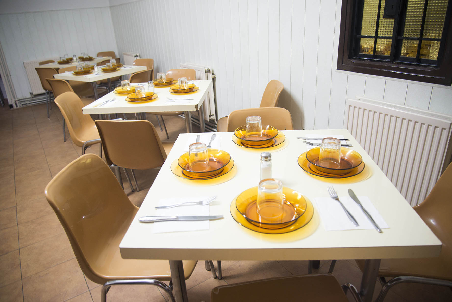 Comedor del albergue de Cáritas en Toledo