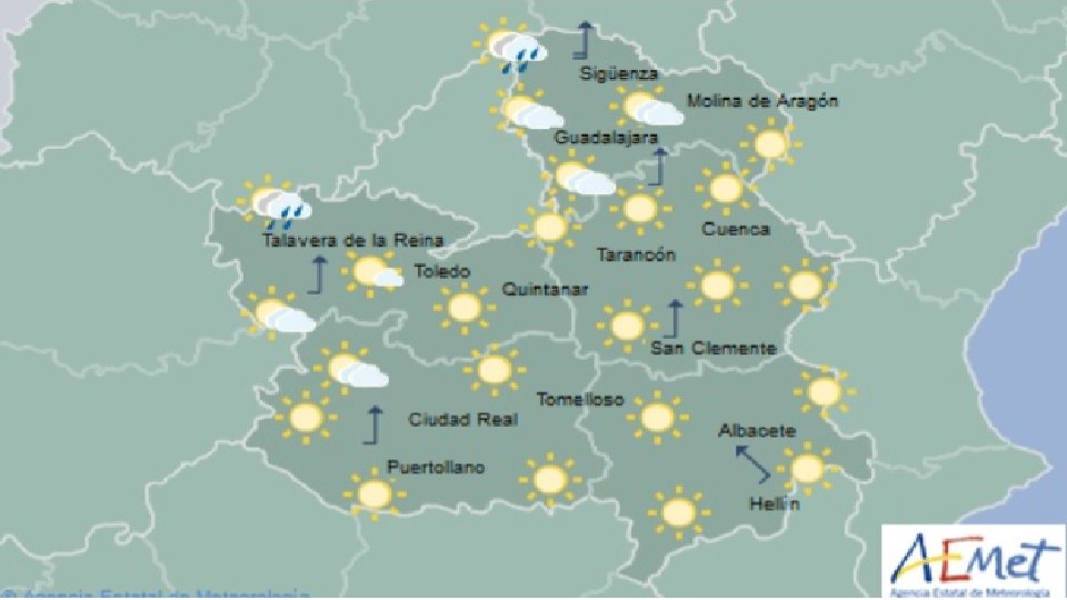 Previsión del tiempo según la Aemet