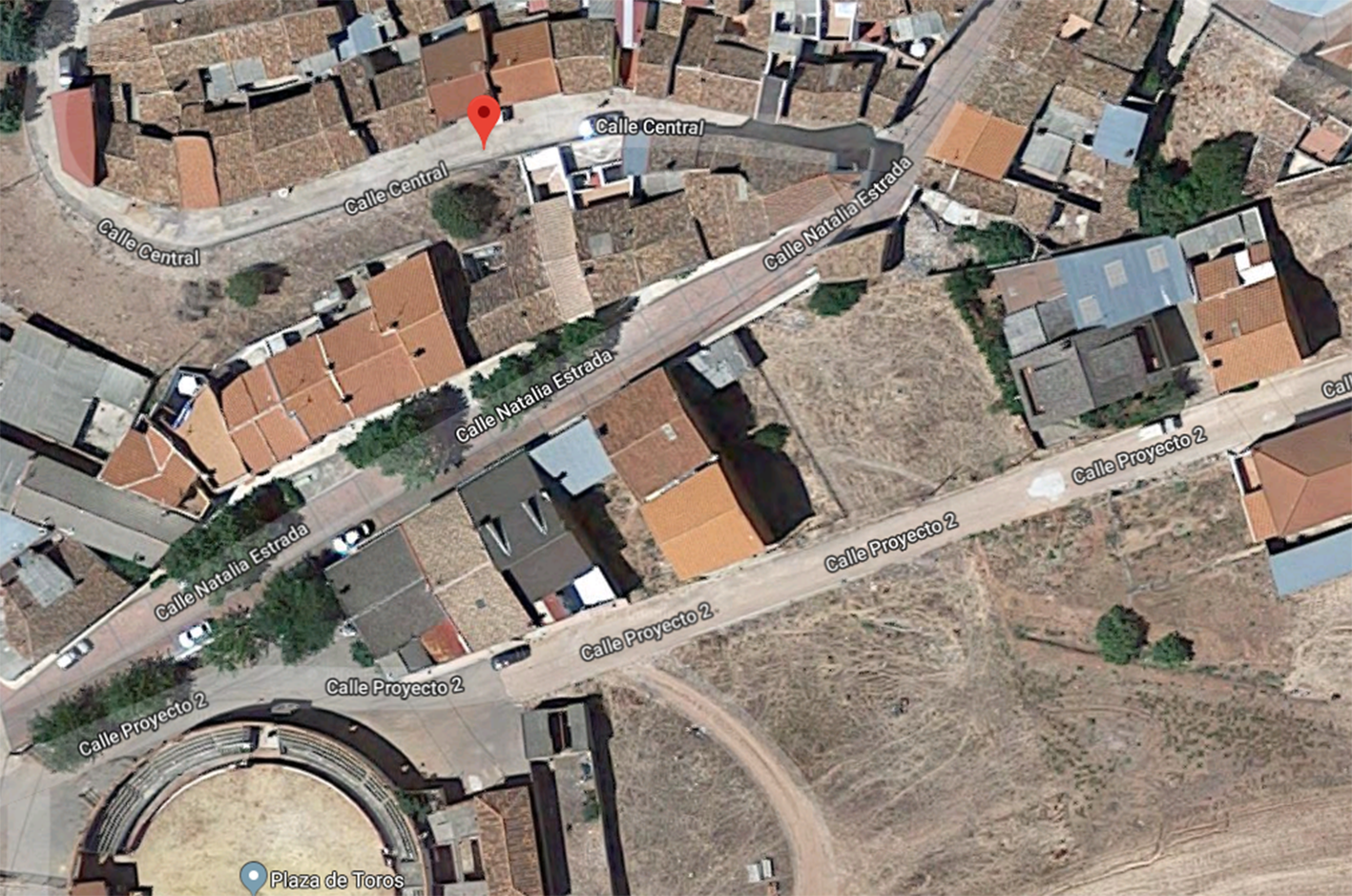 Imagen aérea de Bienservida. En la parte superior, la calle Central, donde han ocurrido los hechos.