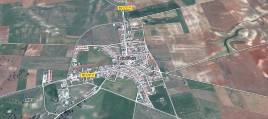 Lucillos, cerca de Talavera, visto desde el aire.