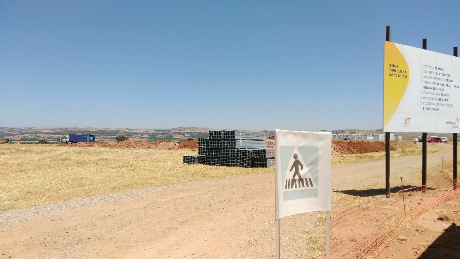 Zona de la planta fotovoltaica en El Carpio de Tajo.