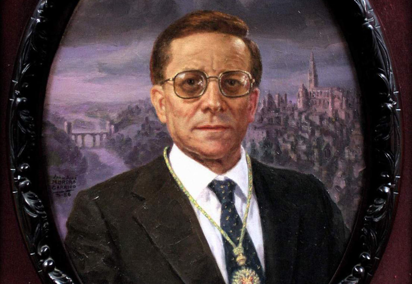Retrato del doctor San Román que realizó el pintor Juan José Morera Garrido en 1986.