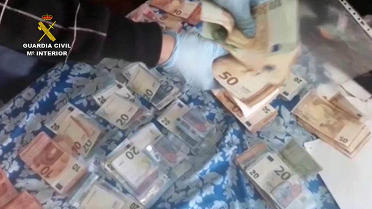 Imagen del dinero incautado en la operación contra el tráfico de drogas que se inició en Ciudad Real.