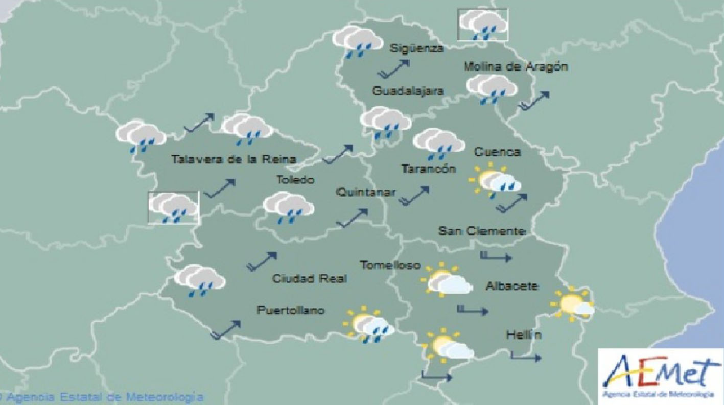 Nubes, algún chubasco… Así estará el tiempo en CLM el sábado 10 de noviembre.