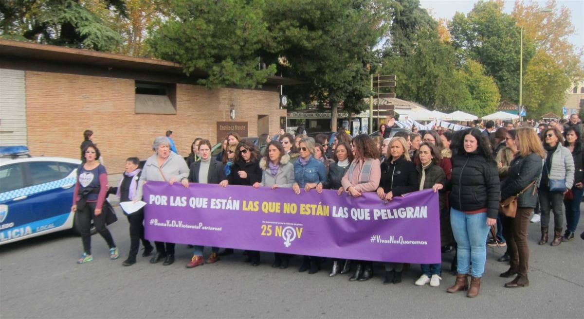 Marcha celebrada en Toledo con motivo del Día Internacional de la Eliminación de la Violencia contra la Mujer.
