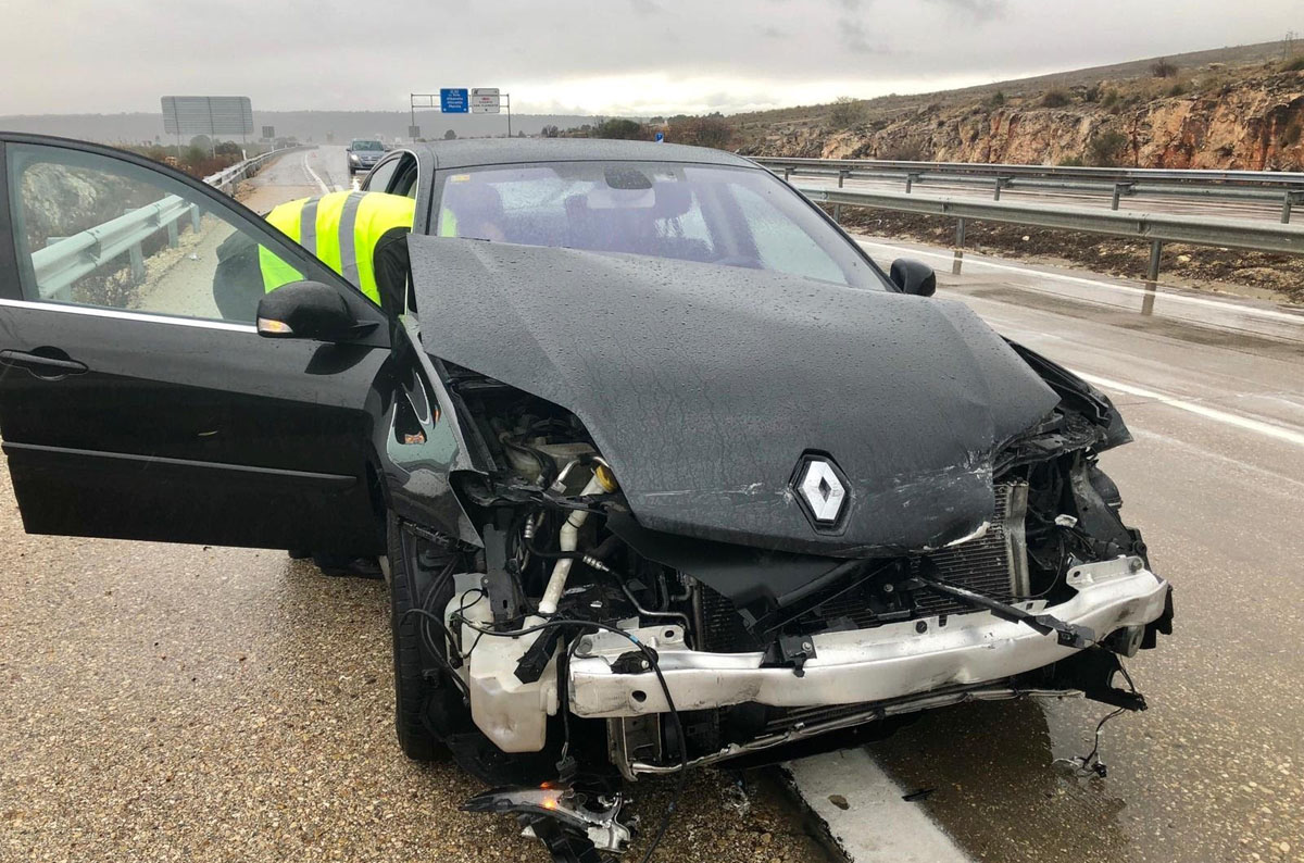 Accidente de tráfico en el que ha salido ileso Ángel Mariscal.