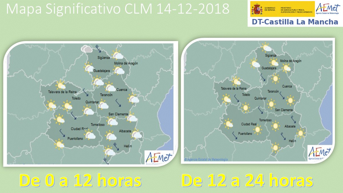 Mapa de la Aemet para Castilla-La Mancha