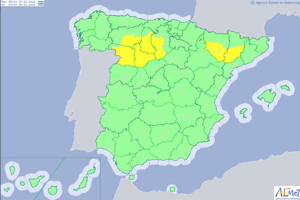 Los avisos de Niebla de la Aemet para hoy (el tiempo en Castilla-La Mancha)