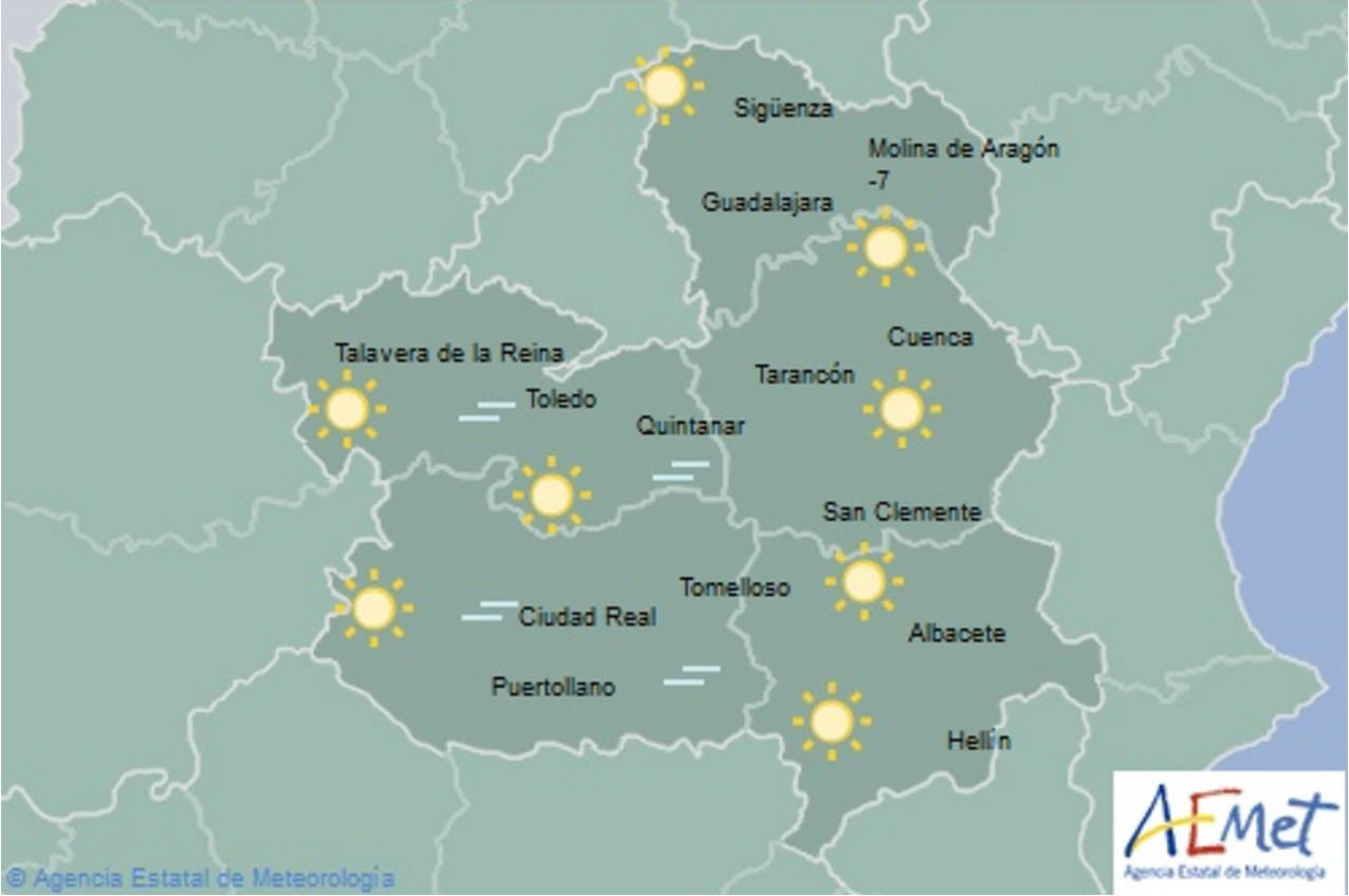 Previsiones de Aemet para hoy, lunes 31 de diciembre.