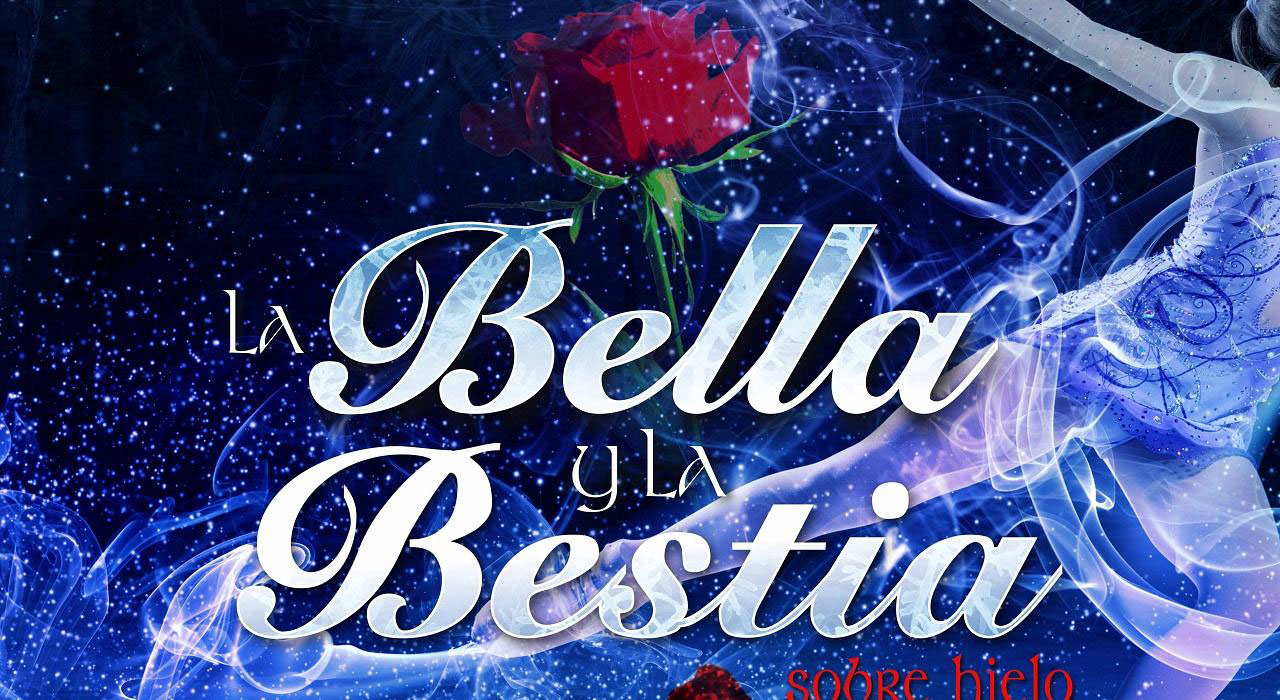 Cartel de la Bella y la bestia sobre hielo.