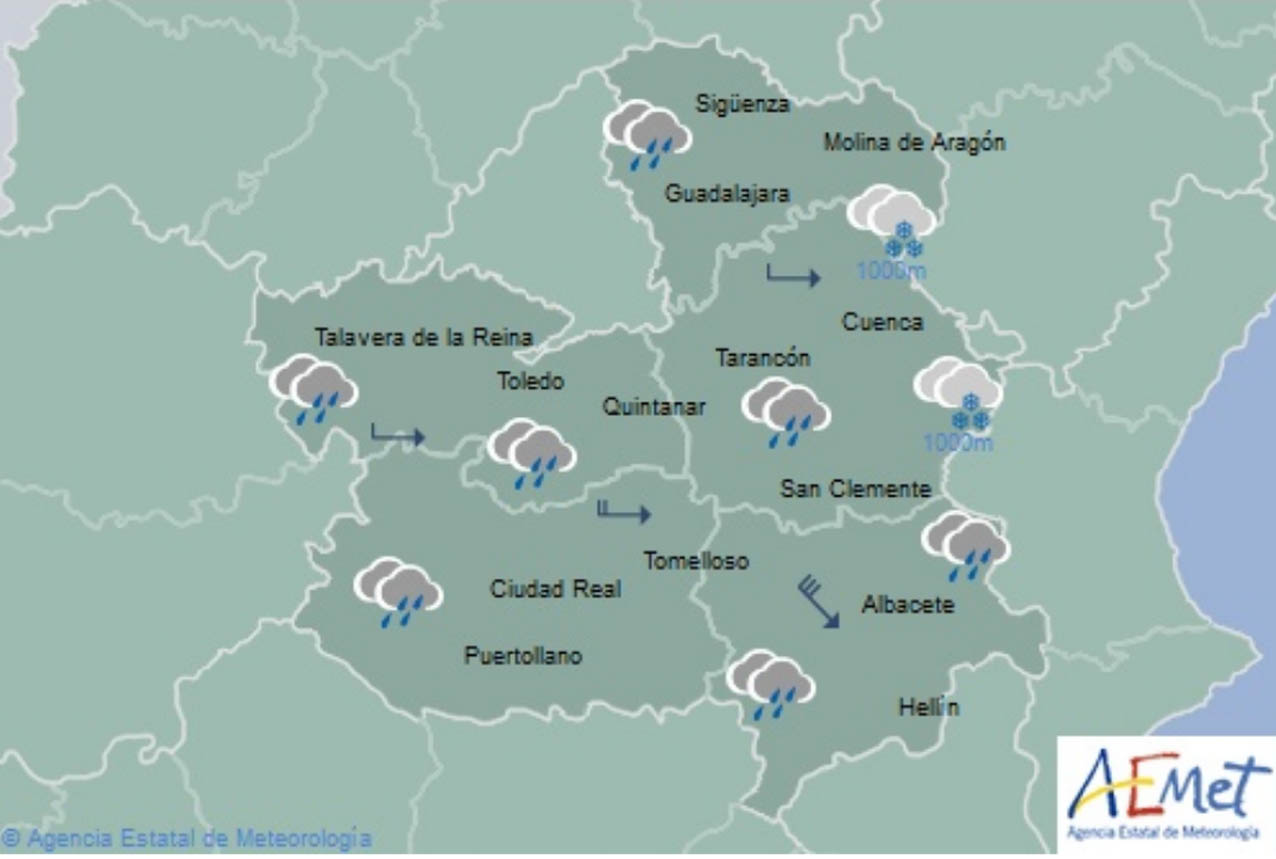 Previsiones de Aemet para hoy, jueves 13. lluvias