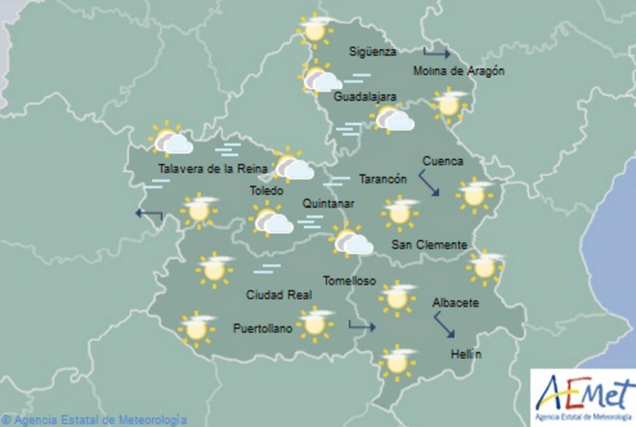 Previsiones de Aemet, para hoy, lunes 3 de diciembre.