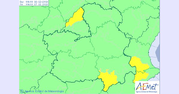 Mapa de la Aemet para CLM