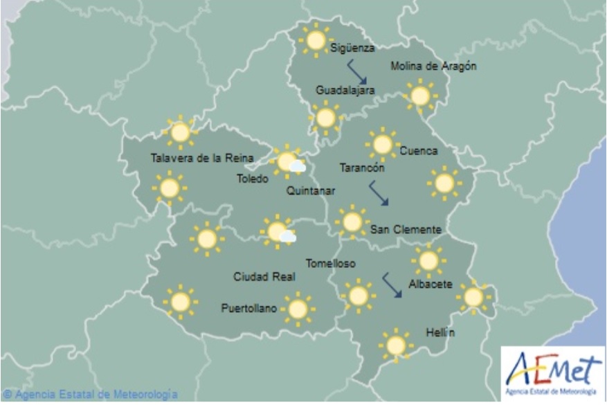 Previsiones de Aemet para hoy, jueves 6 de diciembre.