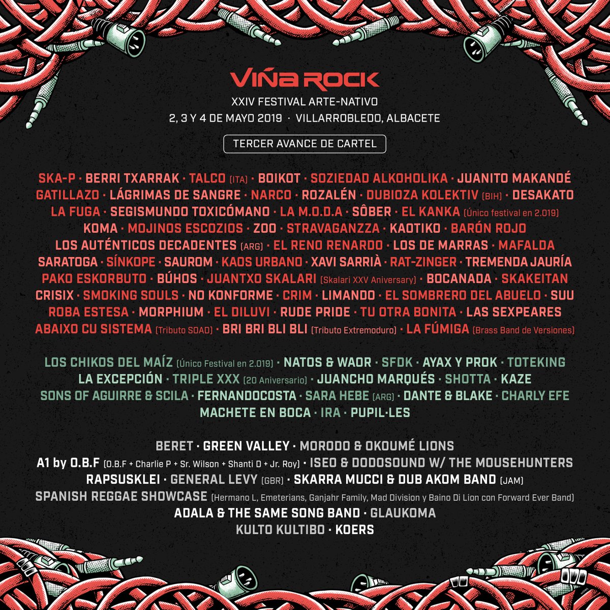 Cartel completo del Viña Rock 2019.