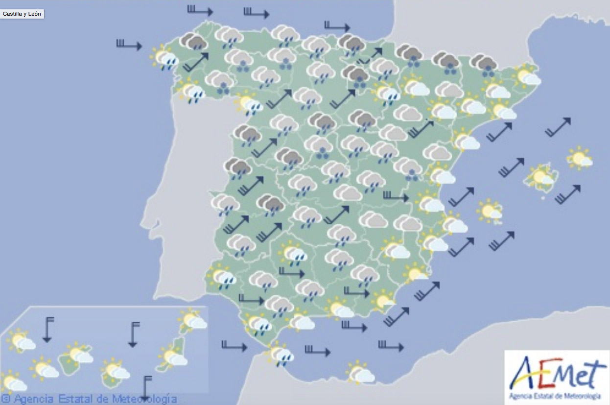 Mapa predictivo de la Aemet.