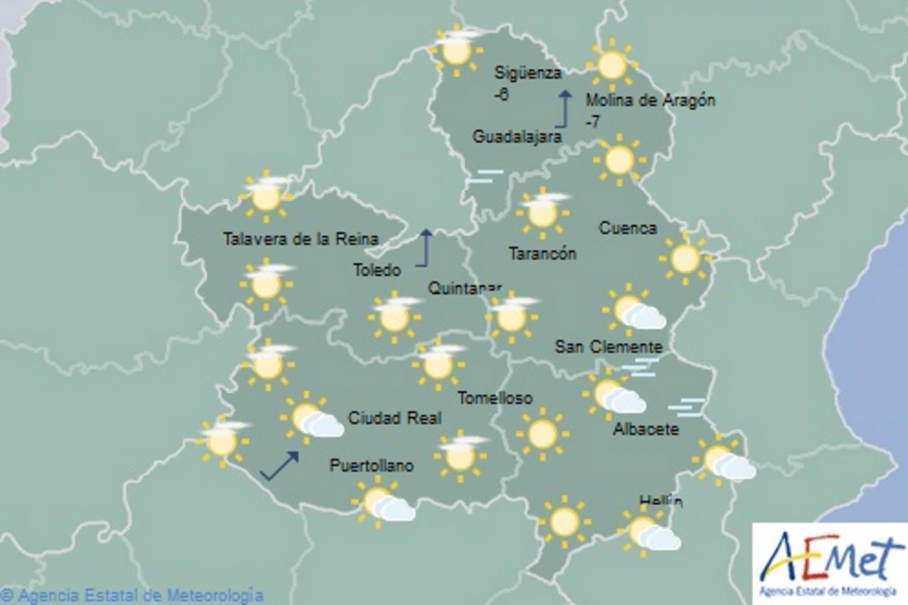 Previsiones de Aemet para hoy, miércoles 16 de enero.