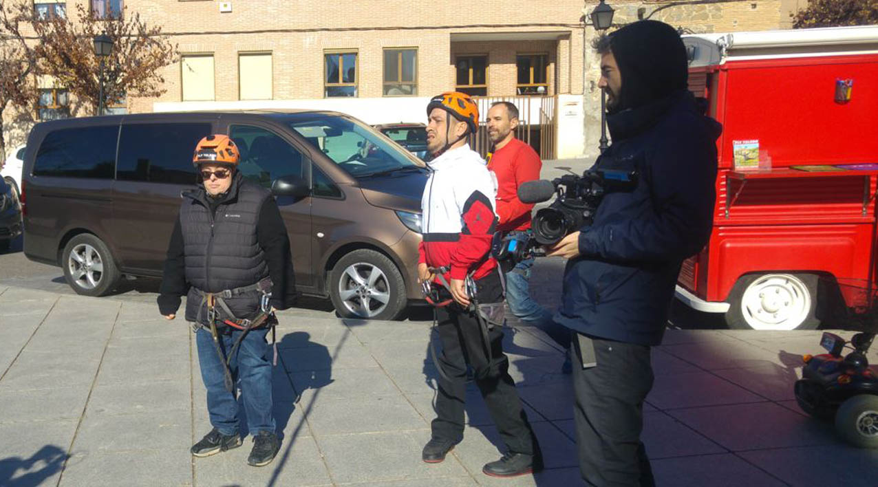 El Langui, en Toledo grabando un programa.