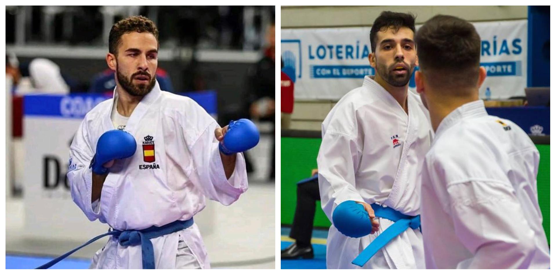 Matías Gómez y Raúl Cuerva en el Campeonato de España de Leganés. kárate