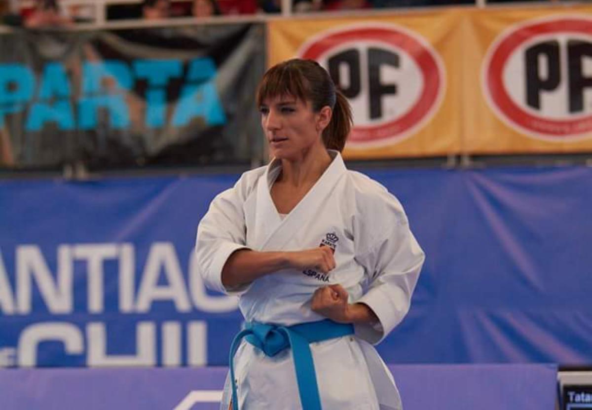 Sandra Sánchez Ejecutando su kata en el Campeonato de España de Kárate.