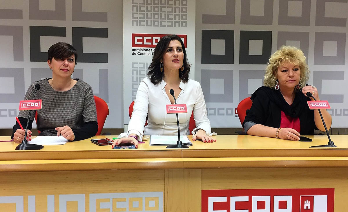 Rueda de prensa ofrecida por las responsables de CCOO.