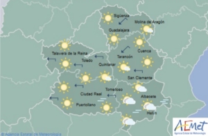 Previsiones de Aemet para hoy, martes 12 de febrero.