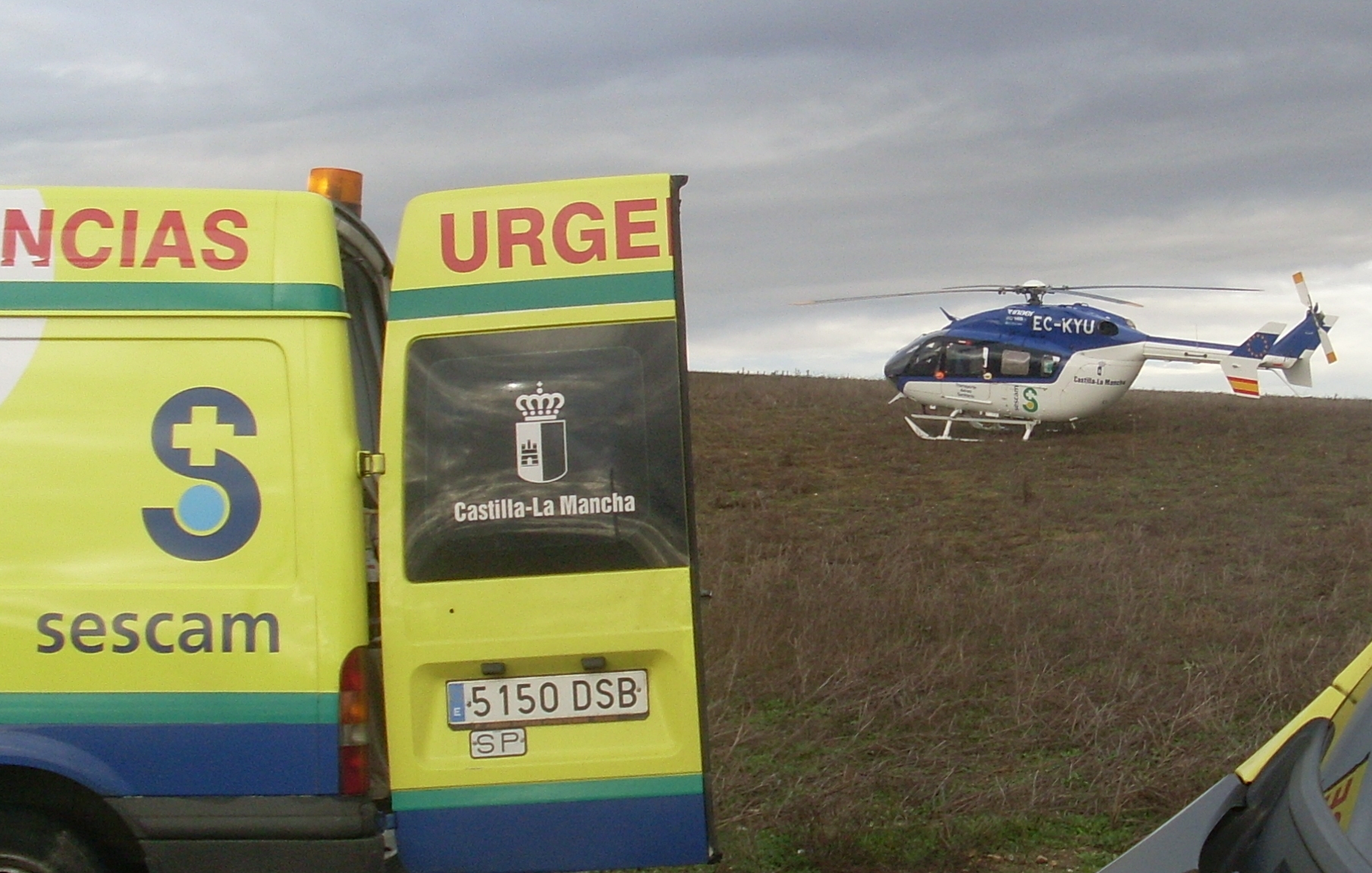 Imagen de archivo de un helicóptero medicalizado del Sescam.