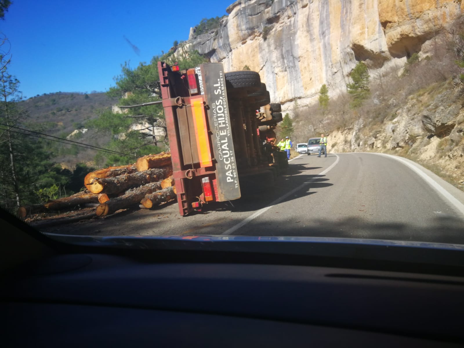 El camión accidentado en Beteta.