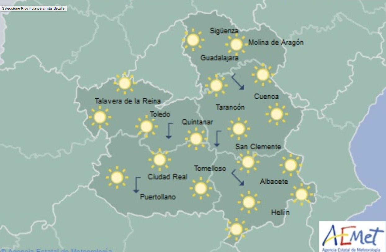 Mapa predictivo de la Aemet.