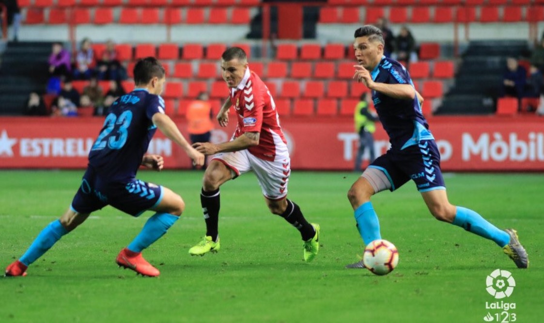 Imagen del encuentro entre el Albacete y el Nàstic. Foto: @AlbaceteBPSAD