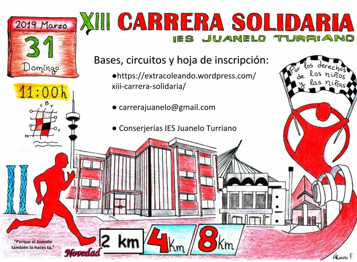 Cartel de la carrera solidaria del IES Juanelo Turriano de Toledo.