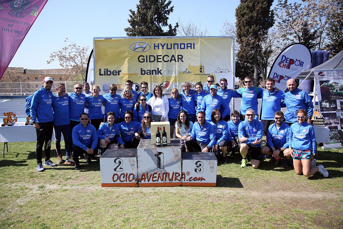 La alcaldesa Milagros Tolón, en la llegada del Medio Maratón "Toledo"