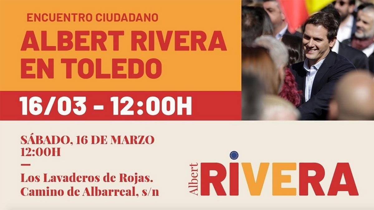 Albert Rivera estará este sábado en Toledo