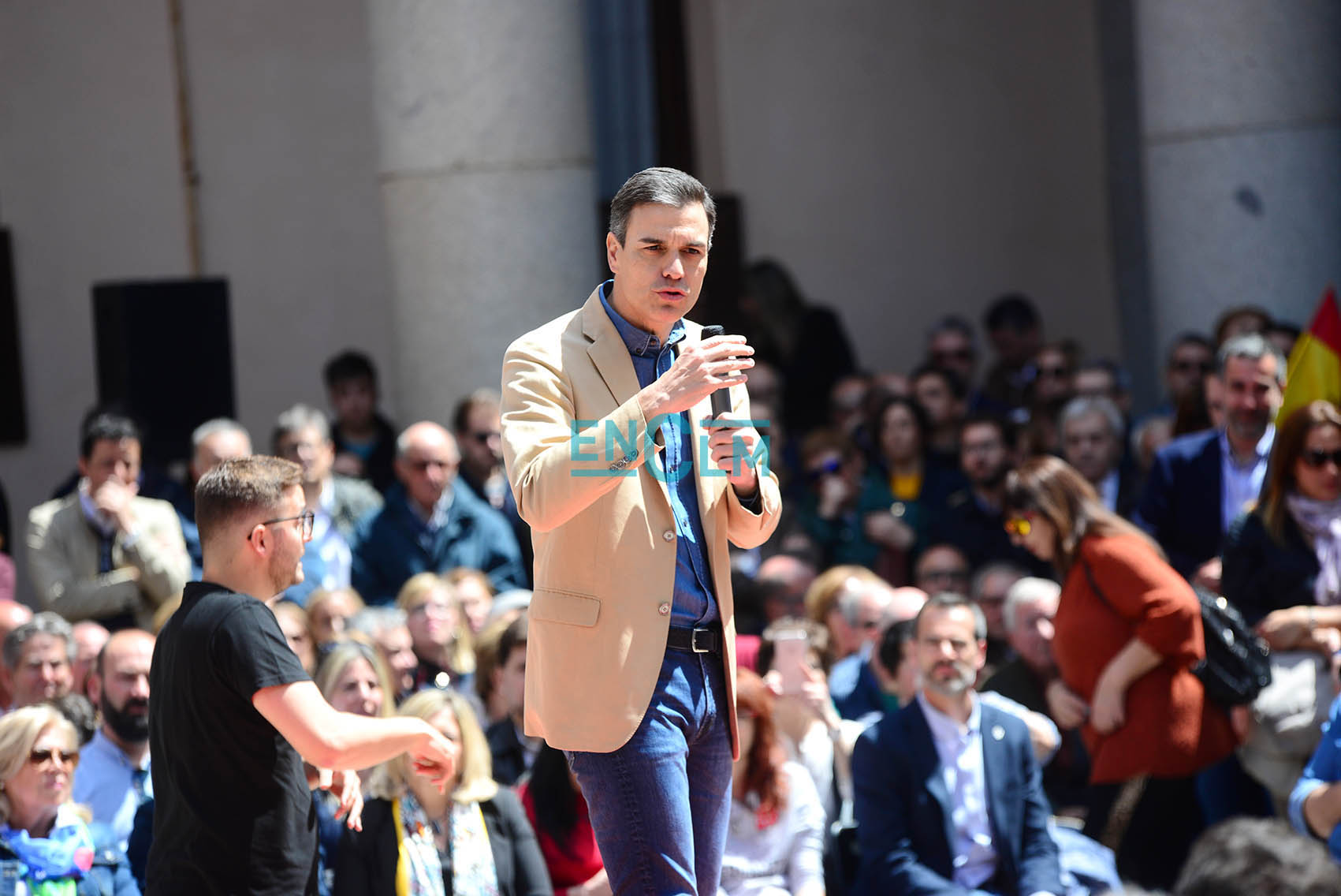 Pedro Sánchez, durante su última visita a Toledo el pasado 26 de abril, justo dos días antes de las elecciones generales.