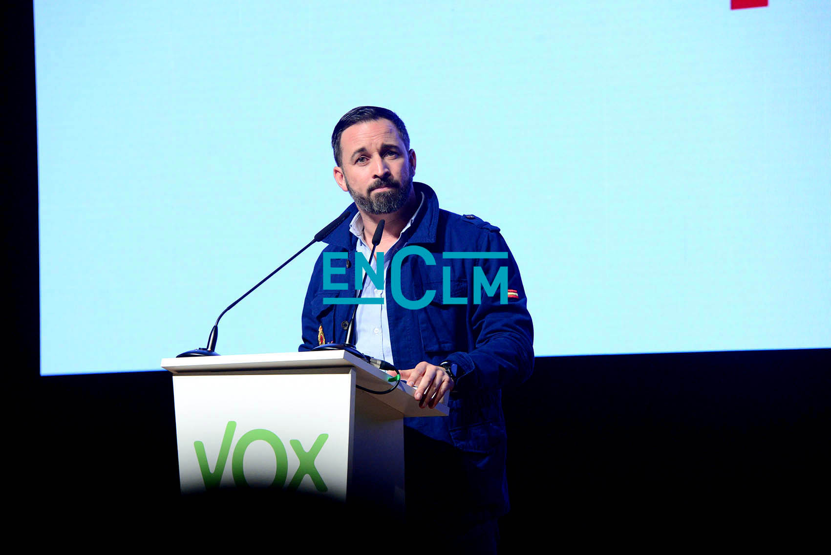 Santiago Abascal, candidato de Vox a la Presidencia del Gobierno de España, durante una de sus visitas a Toledo.