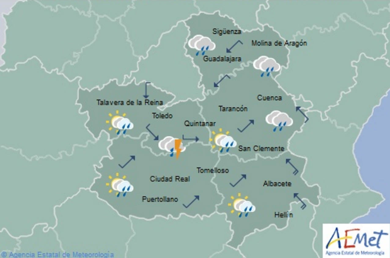 viernes santo Previsiones de Aemet de CLM para mañana, Jueves Santo.