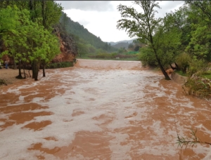 El desbordamiento del río Mundo (Albacete), ejemplo de las lluvias intensas de estos días