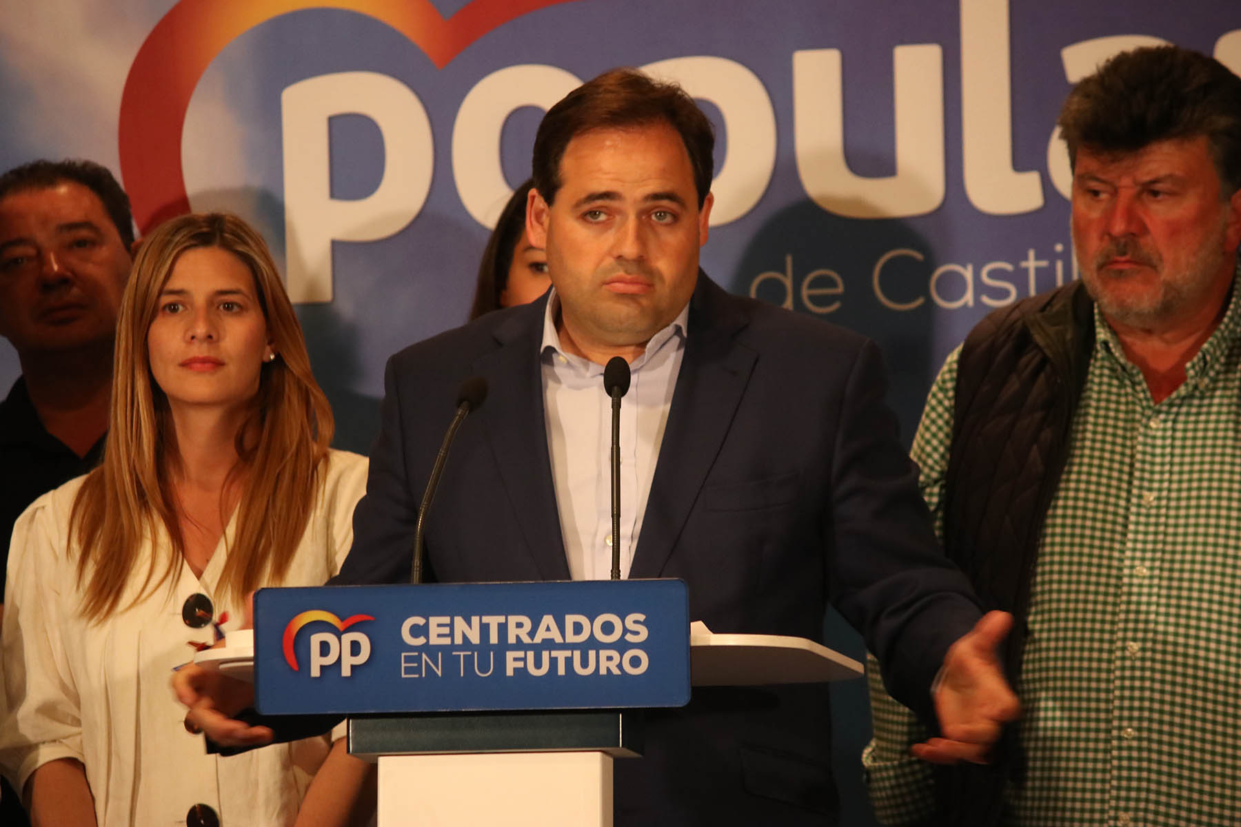 Comparecencia de Paco Núñez en Toledo para valorar los malos resultados que consiguió el PP en las elecciones autonómicas de mayo. Bajó de los 16 diputados de 2015 a los 11 actuales.