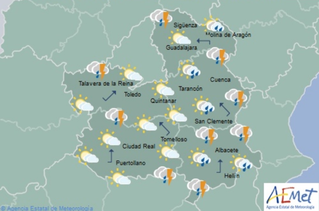 Mapa predictivo de la Aemet.